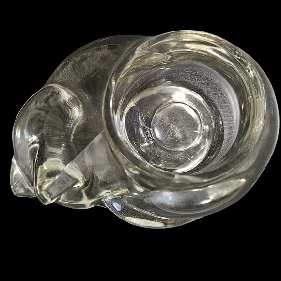 Avon Sleeping Cat Glass Votive Candle Holder Clear Figurine Vintage - Picture 5 of 7